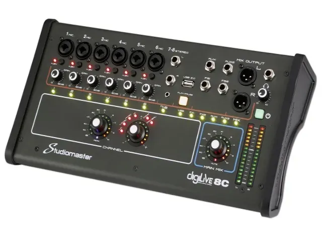 Studiomaster Digilive 8C Digital Mixer - 8 Input Compact Digital Mixer